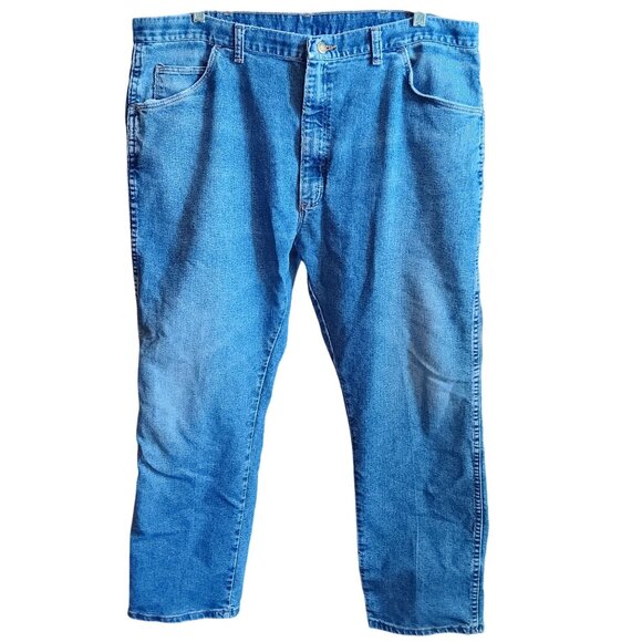 40x29 Vintage 90's Wrangler Authentic Denim Jeans Straight Leg Mens Perfect Fade - Picture 2 of 5